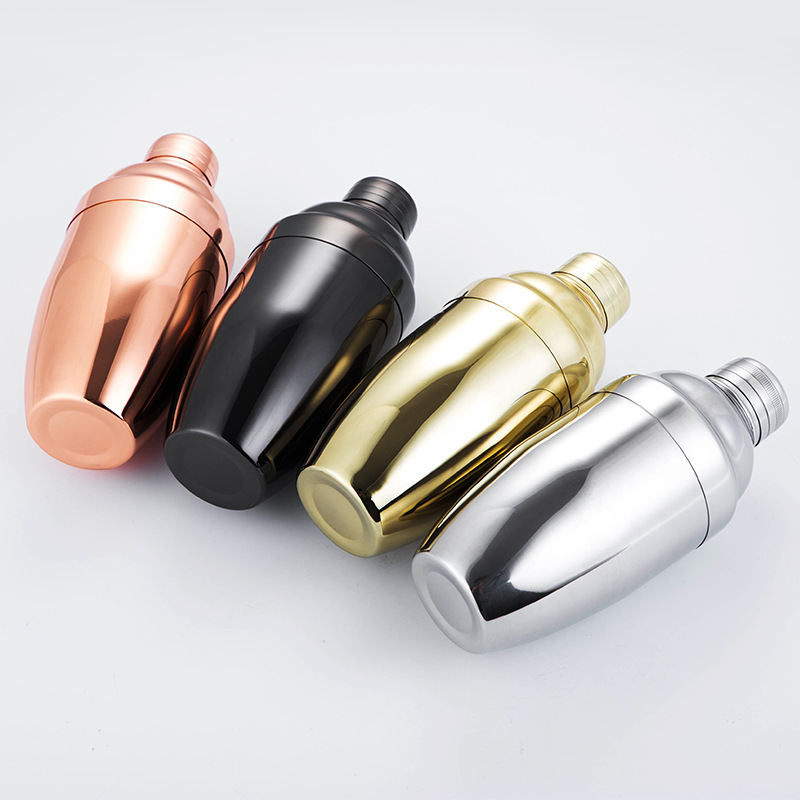 Venta directa de fábrica de coctelera de acero inoxidable nuevo estilo agitador de vino japonés shaker de tres etapas taza de nieve 500ml