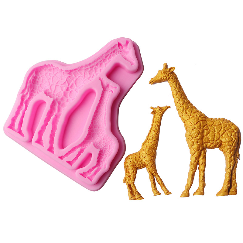 Molde para hornear pradera jirafa León elefante fondant molde de silicona chocolate pastel decoración en stock