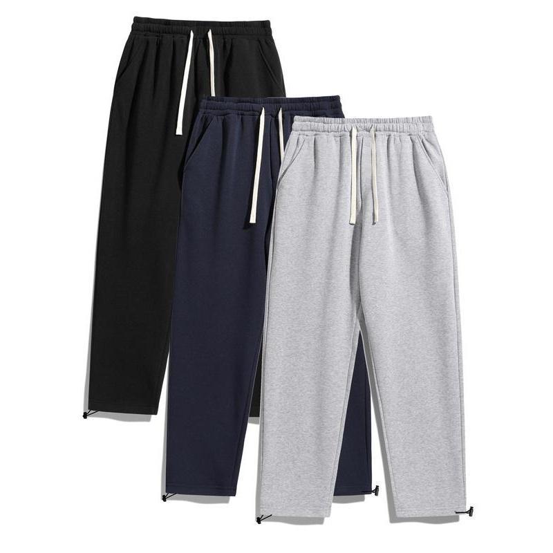Men's Thermal Lined Drawstring Waist Casual Pants Loose Fit|undefined