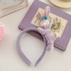 Cartoon cute plush headband, rabbit for face washing, hair accessory, flowered