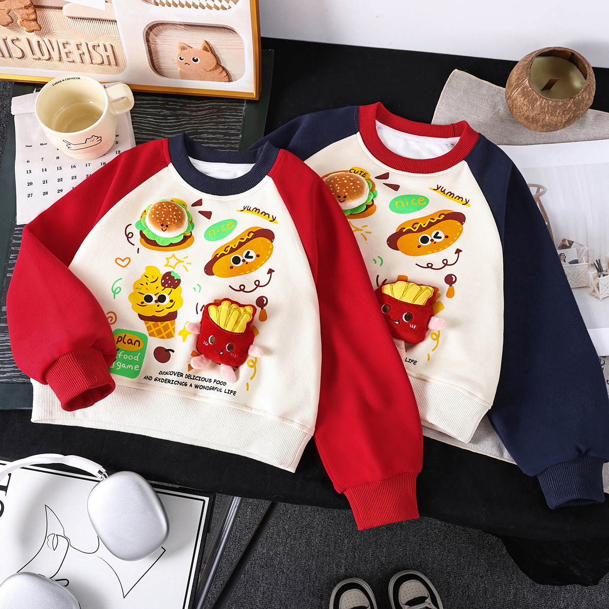 2025男童卫衣秋冬新款卡通立体图案