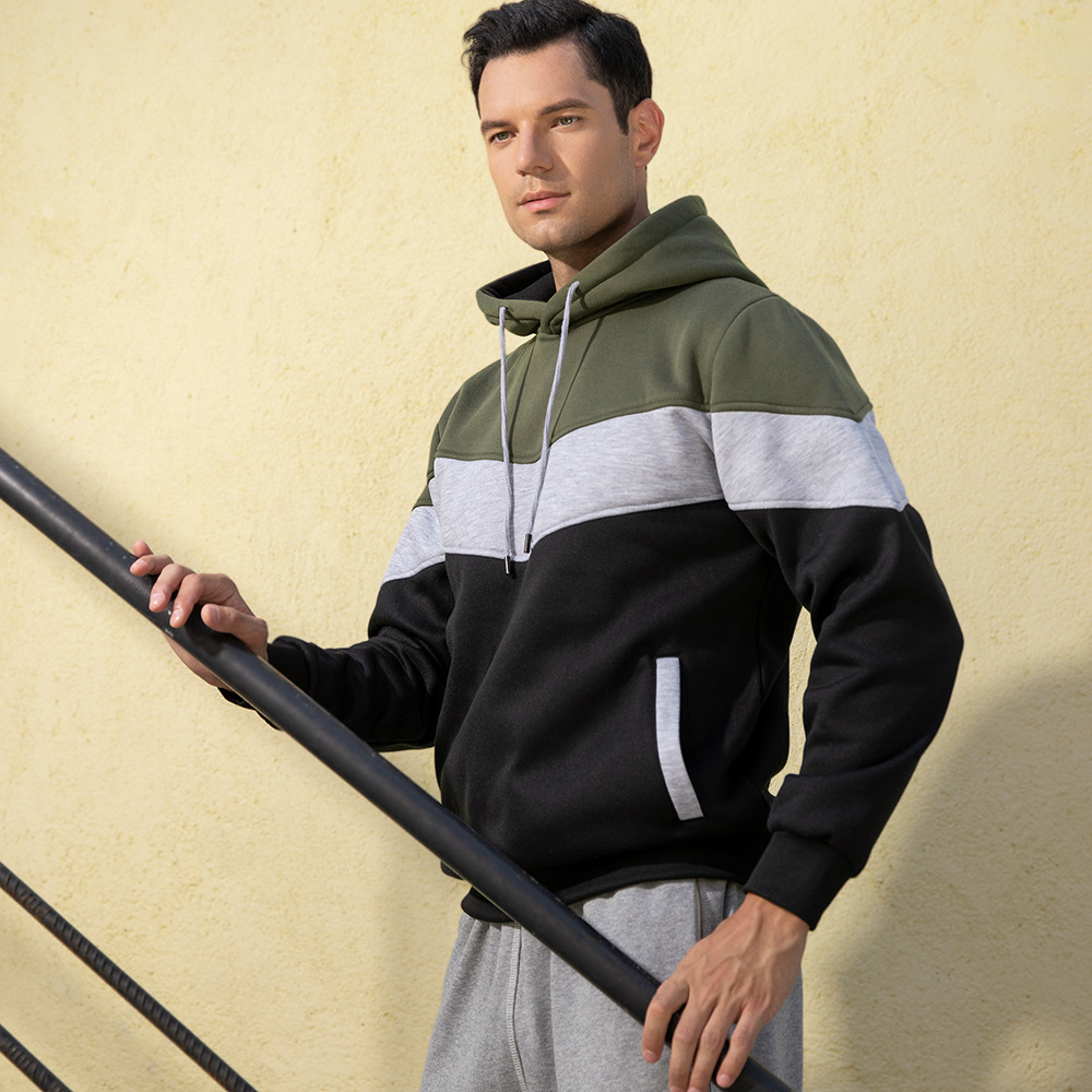 Herrenbekleidung Sweatshirt Herren Herbst und Winter farblich passendes Sweatshirt Retro Trend locker große Größe Pullover Herren_voghion.com