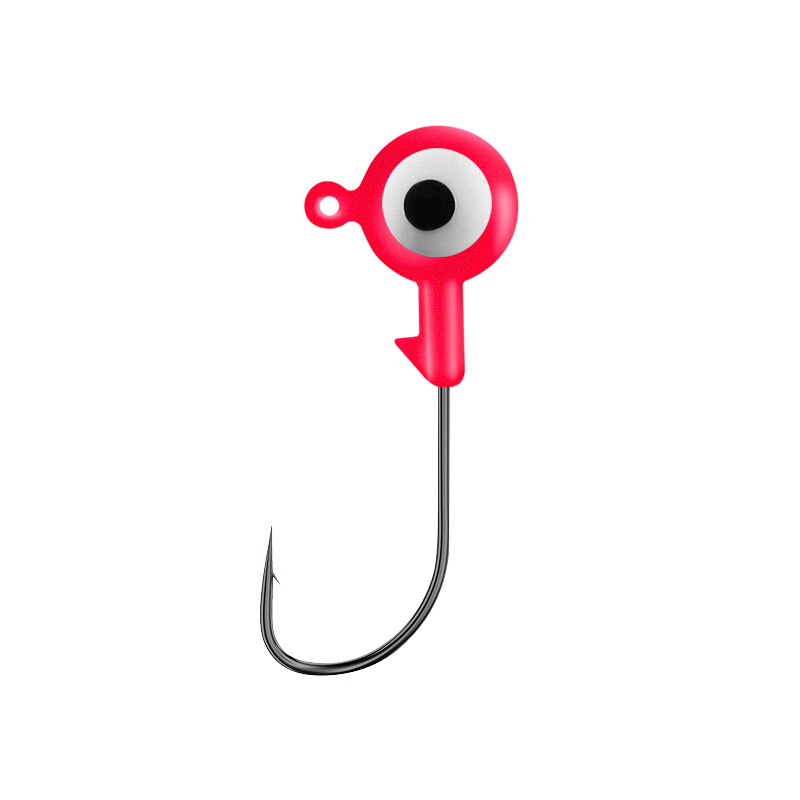 Anzuelo de pesca con cabeza de plomo para señuelos, al por mayor del fabricante, 4X reforzado, colorido, de doble ojo, antienredos, de acero al carbono
