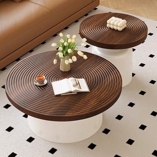 Round Coffee Table Living Room 2025 New Style Household Accessible Luxury Carbon Steel Small Coffee Table Modern Simple Small Apartment