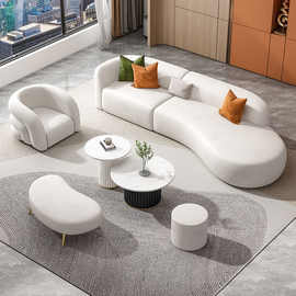 北欧现代简约轻奢科技布弧形客厅沙发组合大小户型设计师家具异形