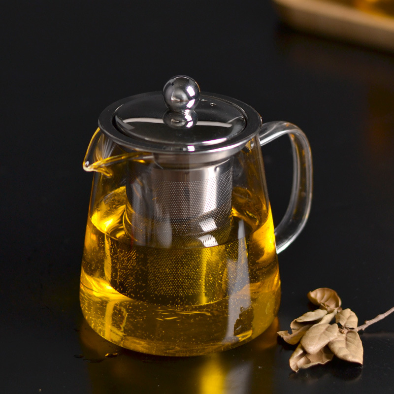 tetera de té de vidrio separación de agua de té filtrado resistente a altas temperaturas tetera de kung fu doméstica de alta borosilicona tetera especial para hacer té