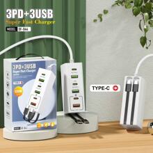 ���u�֙C��������m���O����׿3USB+3PD����һ�Ų厧�pTYPE-C��