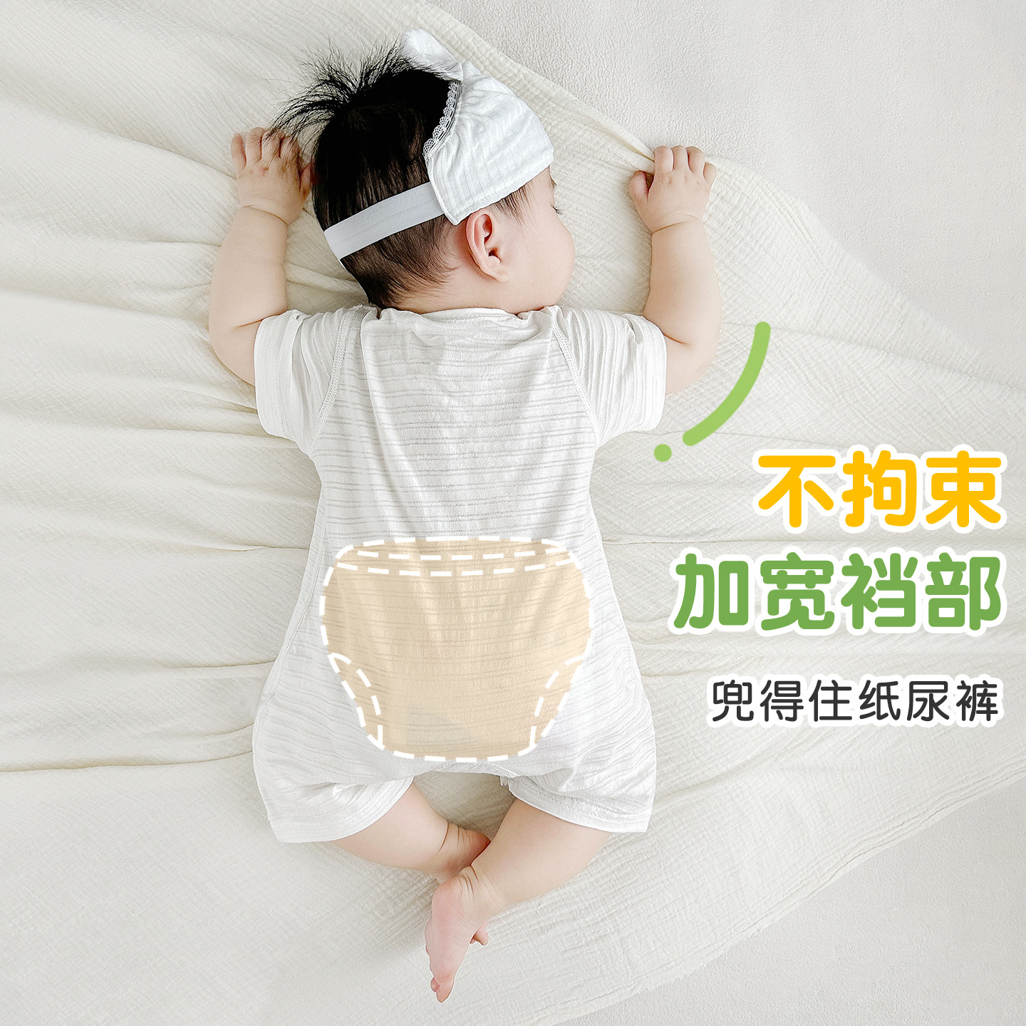Bebé de una pieza de verano para hombres y mujeres de manga corta mampara delgada pijamas de algodón para niños pequeños ropa para recién nacidos ropa de verano para bebés image 4
