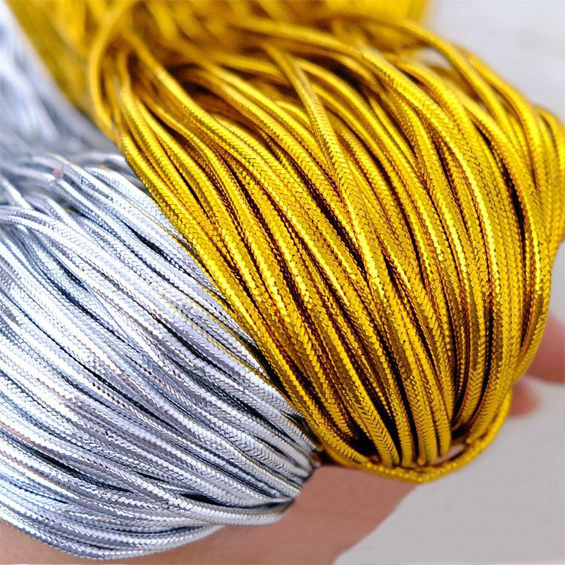 厂家新款实芯金色绳子 财艺丝线挂件包芯圆绳 服装辅料吊牌金葱绳