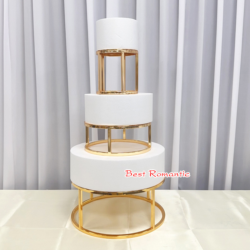 Moderno hierro pastel soporte boda creativo redondo cuadrado bandeja apoyos pastel tienda ORO retro placa de la torta