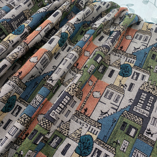 日式风家居装饰布料北欧风色织提花面料潮男款时装外套INS风布料