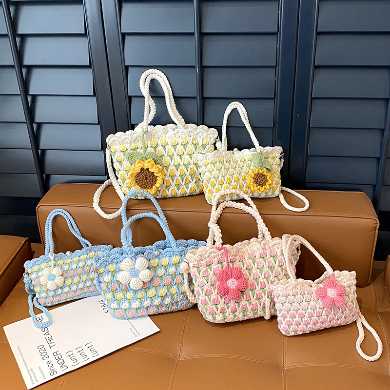 Bolsos frescos y dulces de tejido extranjero, bolsas de hombro de alta capacidad, bolsas de almacenamiento personales de viaje diario. image 3