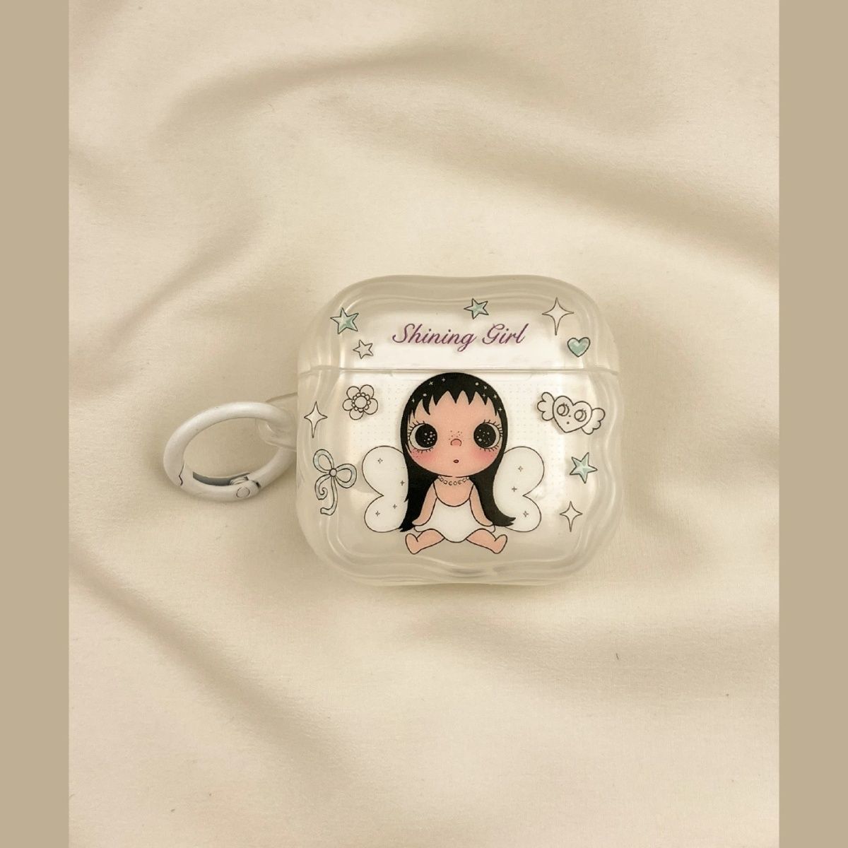 Ángel encantador Xiaoyu para airpodspro3 estuche de protección para airpods 4 generación 5 generación estuche de auriculares bluetooth de Apple image 7
