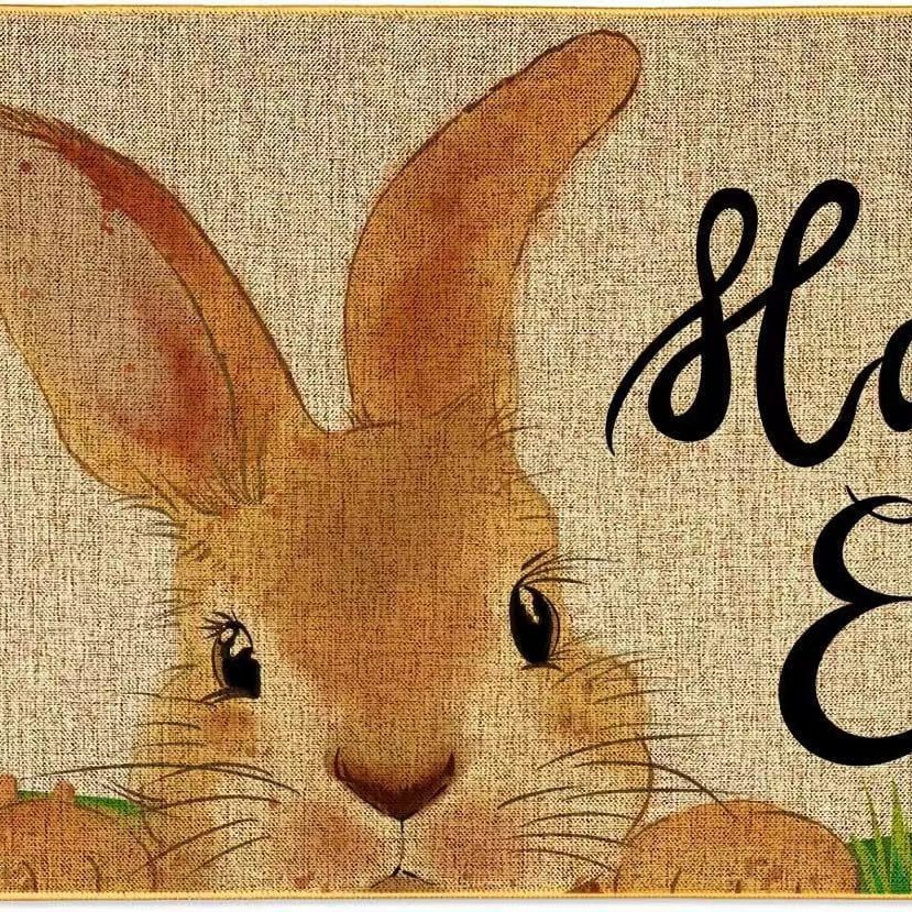 Transfronterizo de Amazon conejo de Pascua alfombra de piso decorativa Flor de camión alfombra de puerta de interior y exterior alfombra de pie de pasillo al por mayor