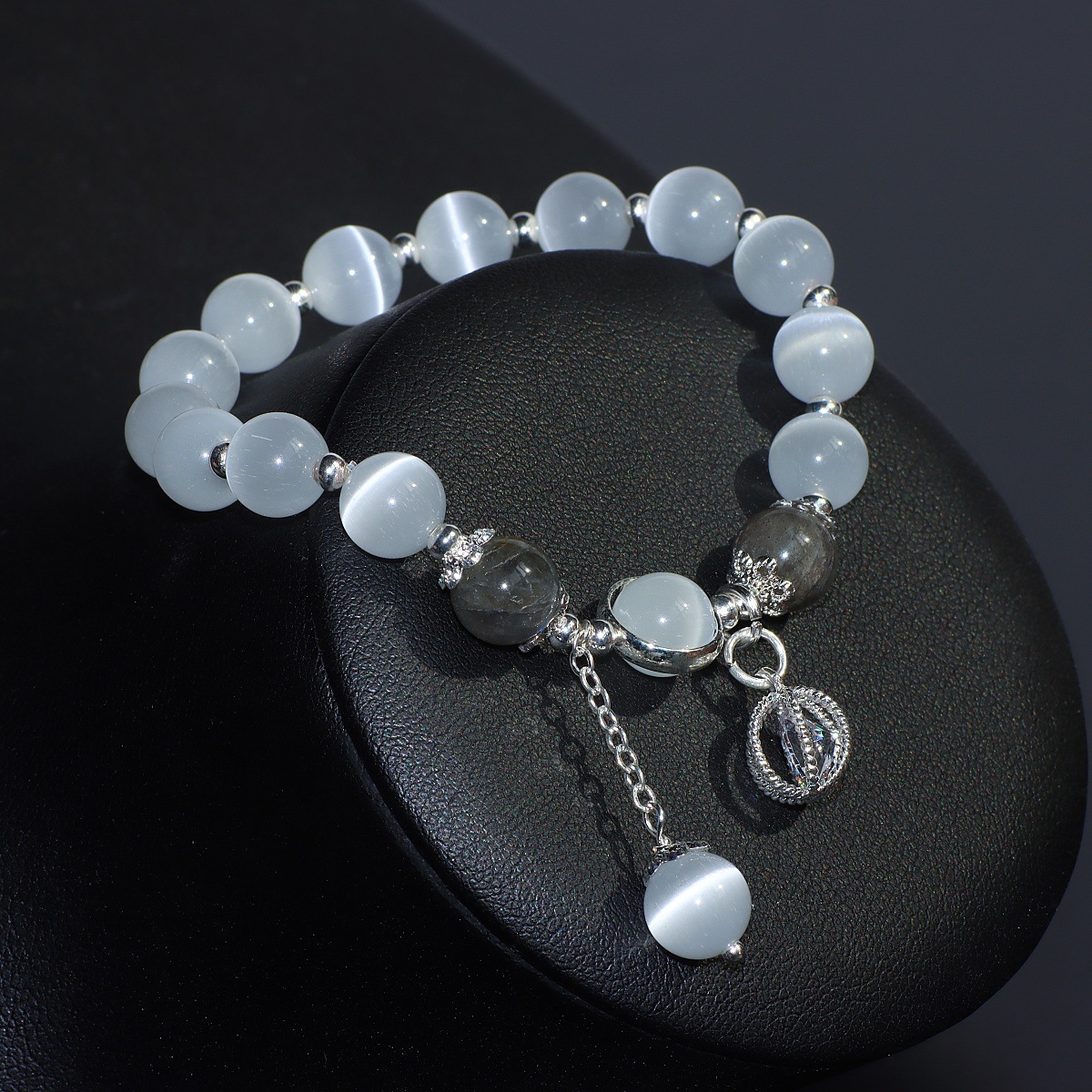 Nouveau Bracelet en pierre œil de chat, Bracelet du même Style pour Temple féminin, cadeau de Collection de bracelets de Style chinois populaire_voghion.com