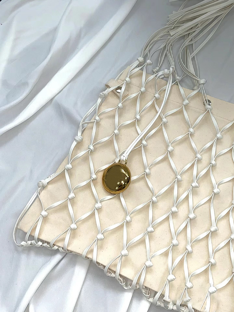 Niche designer 2, internet celebrity 024, new hollowed out woven mesh bag, fashionable and casual versatile single_voghion.com