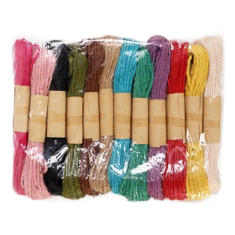 1mm * 10M cuerda de cáñamo de color DIY tejido a mano estilo retro foto clip yute cuerda 12 piezas Precio