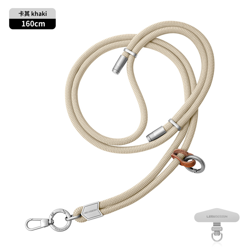 携帯電話ストラップ卸売 6MM 頑丈な手首編み紐 携帯電話ケース吊り下げ紐 汎用紛失防止携帯電話ストラップ シルバー|undefined