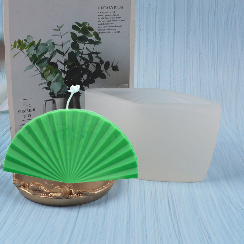 Tridimensional Shell aromaterapia vela molde de silicona DIY plegable ventilador jabón hecho a mano molde epoxi fondant molde