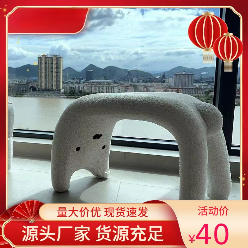 Милый табурет для переобувания с котом у двери, табурет для домашней обуви, небольшой табурет в кремовом стиле для гостиной, табурет для дивана интернет-знаменитостей, низкий табурет