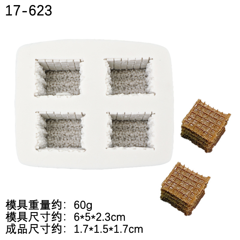 Galleta oblea de chocolate galleta simulación silicona molde DIY hecho a mano epoxi arcilla fondant Decoración