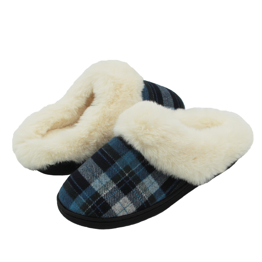 Unisex Casual Plaid Round Toe Cotton Slippers display picture 13