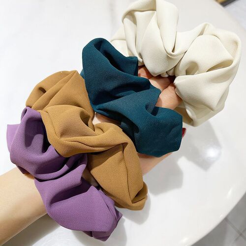 Korean summer and autumn fabric large intestine hair ring with simple temperament, internet celebrity hair rope, ponytail and rubber band to tie hair.