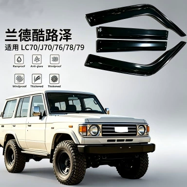 Cross-Border Land Cruiser Fj70 Rain Guards, Side Window Deflectors, Model-Specific Rain Shields for 1990-2010 Vehicles (Rain shield)