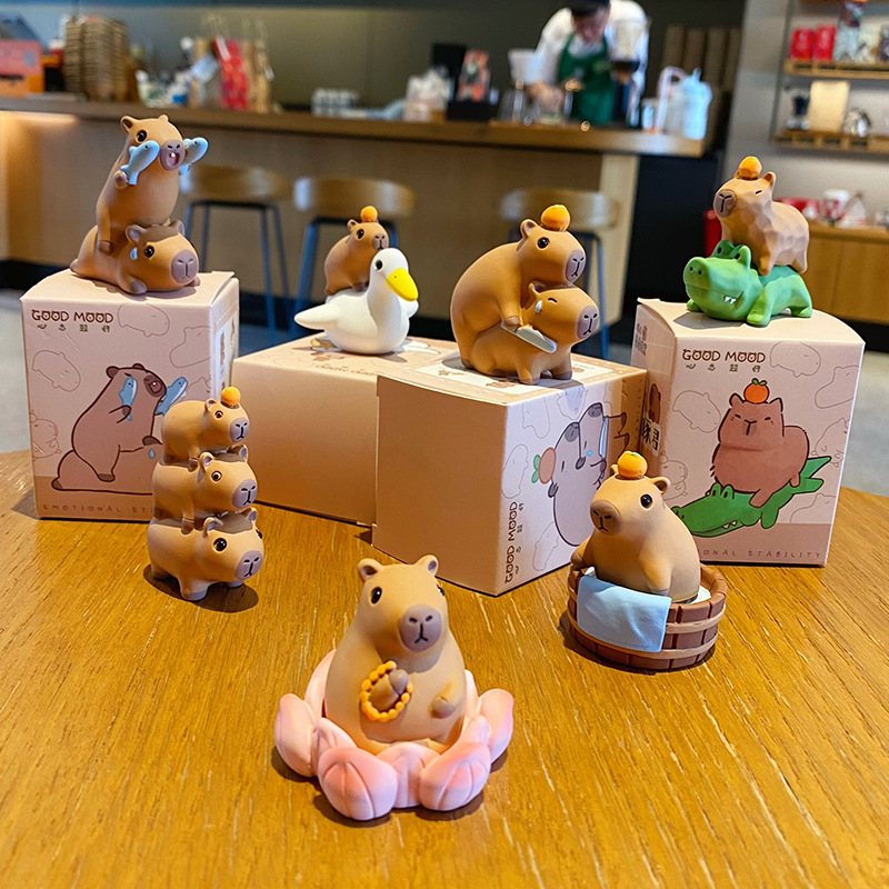 Original cartoon capybara resin ornaments cute