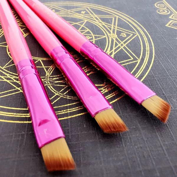 Pink oblique angle eyebrow brush oblique head eyebrow brush eyebrow brush eyeliner brush eye shadow brush eyebrow makeup brush 1 piece