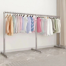 镀锌钢管加粗展示架地摊落地晒被货架挂衣服架子单杆架立式晾衣架