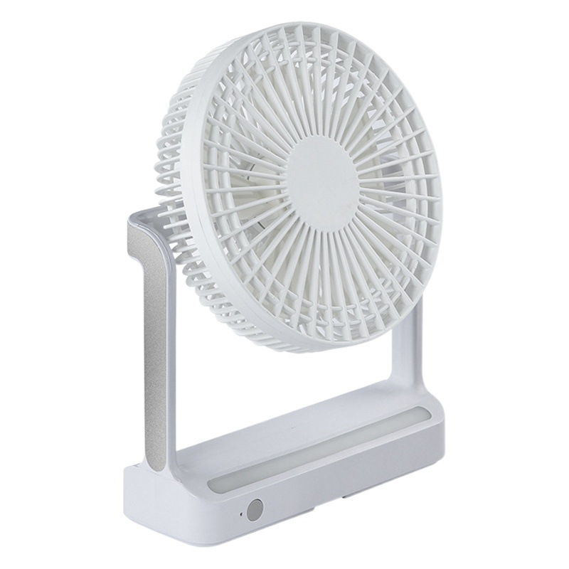 Ventilador pequeño de escritorio de 6 pulgadas para montar en la pared, ventilador de techo con cabezal giratorio, luz nocturna para acampar, mini ventilador portátil de refrigeración.