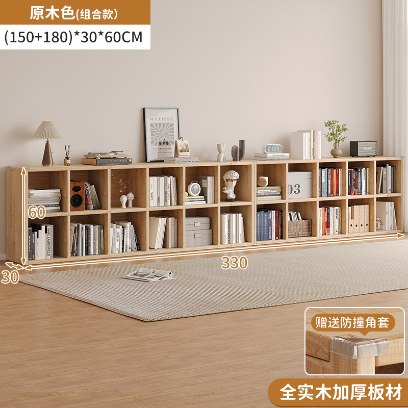 Estante de libros doméstico estante de libros pintados área de lectura moderna estante de almacenamiento de suelo simple sala de estar contra la pared Gabinete de exhibición de madera de pino Dog