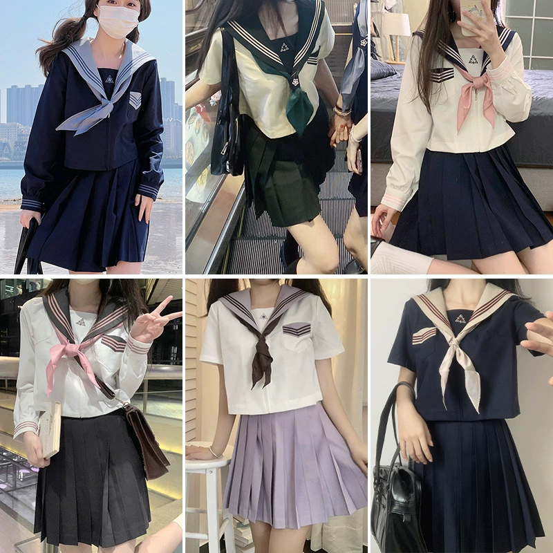 JK Униформа [маршрут девушки] костюм моряка академический стиль костюм с длинным рукавом Весна Новый студенческий костюм Базовый