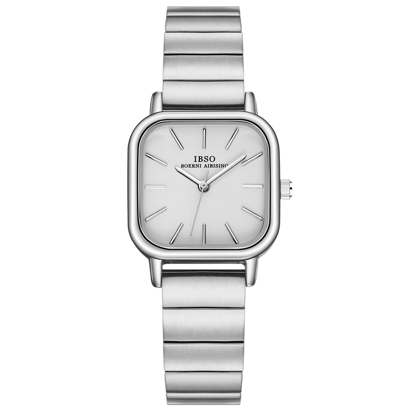 Reloj IBSO correa de acero impermeable para mujer Reloj de moda mujer simple reloj de mujer reloj de estudiante 9258 image 2