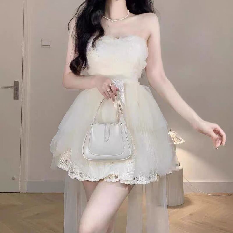 2025 春夏の新スタイルウエスト気質ハイエンド誕生日ドレスフレンチスタイルの逃亡王女ドレス女性のための|undefined
