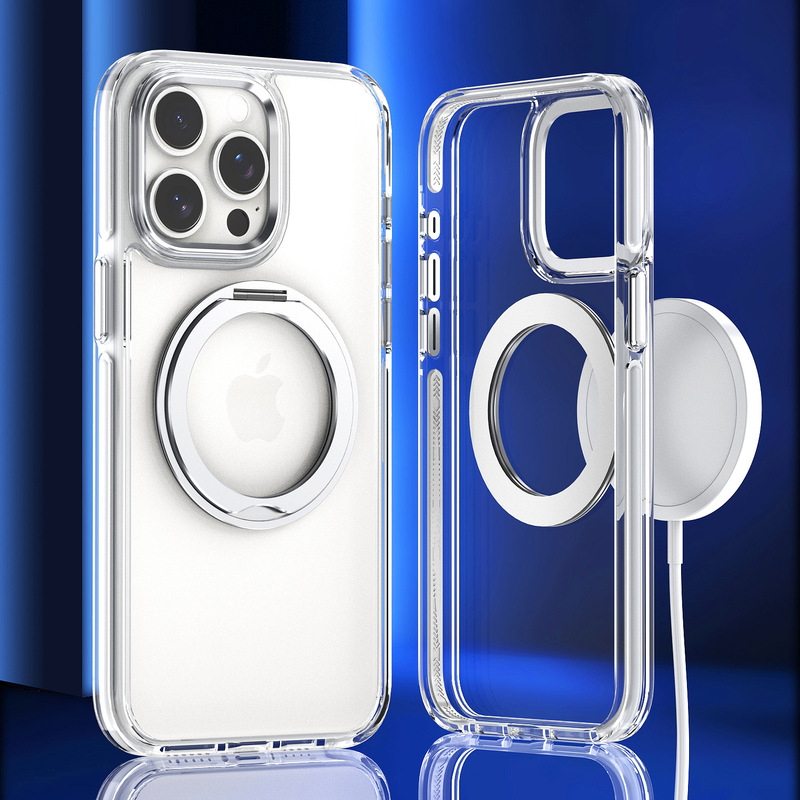 2色祺彩回転マグネットはサムスンアップルiPhone15/16携帯ケースの転倒防止サポートに適しています。|undefined