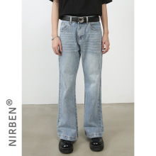 nirben牛仔|新品显瘦显高微喇叭VIBE风水洗宽松牛仔裤长裤子男潮
