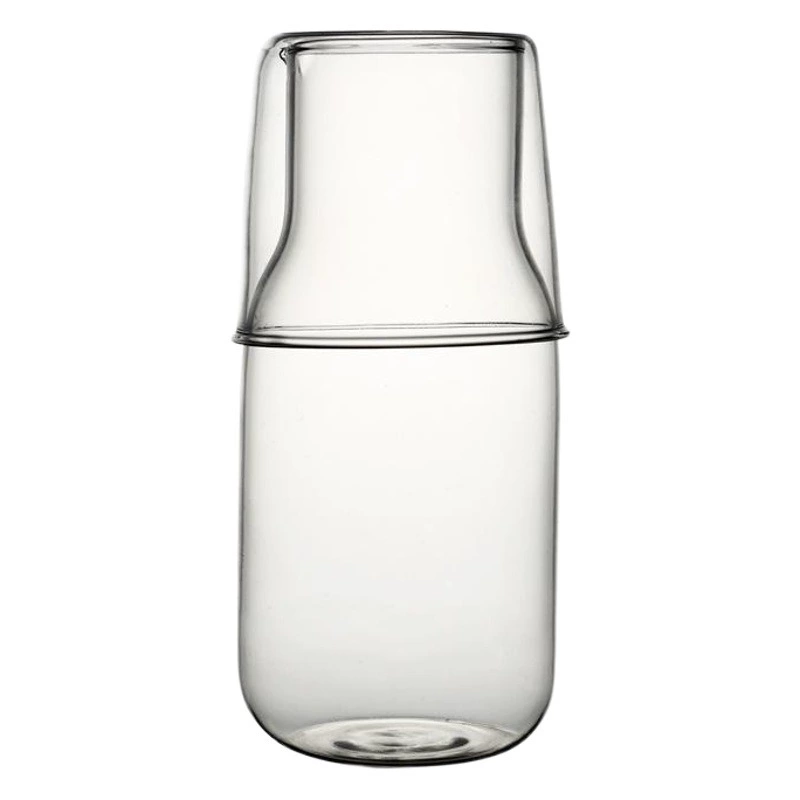 Бутылка для холодной воды Малой Емкости для одного человека в японском стиле с набором чашек, прозрачная термостойкая стеклянная бутылка для холодной воды, костюм для чашки, сок