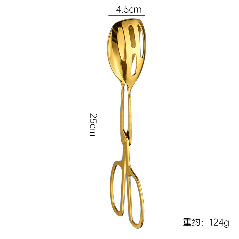 ステンレス食品クリップバーベキュークリップはさみステーキクリップ金色セルフサービスパン食品クリップサンドクリップ|undefined