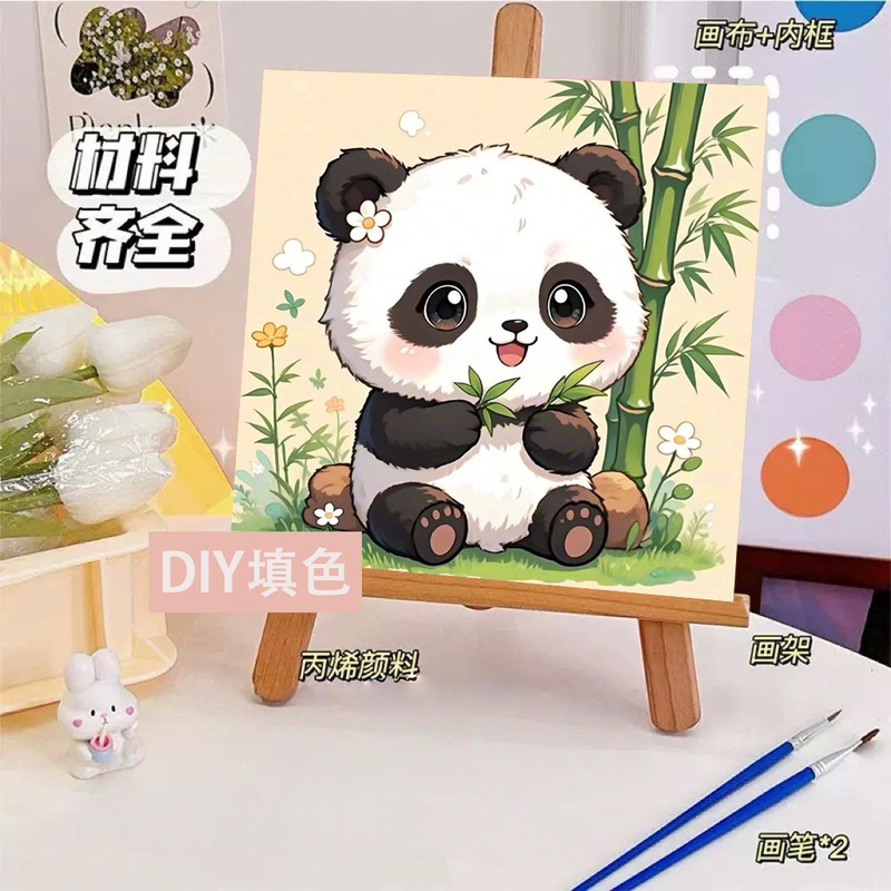 子猫デジタル油絵 diy 着色かわいい漫画動物手作り子供のシンプルな油絵装飾卸売|undefined