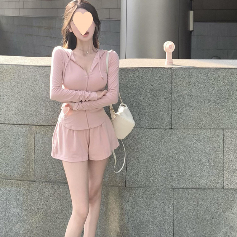 핑크 투피스 세트(가디건+반바지)