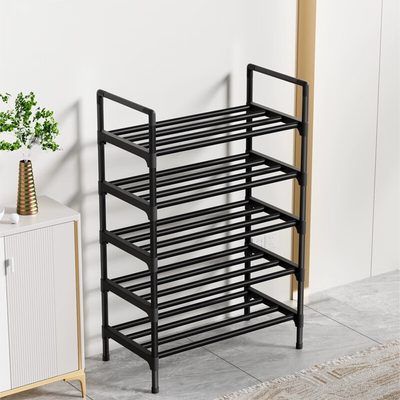 Estante de zapatos simple puerta interior estrecho multicapa pequeño alquiler de vivienda dormitorio estante de almacenamiento doméstico simple gabinete de zapatos