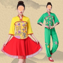 深意广场舞服装创意款中国风套装短门襟莲花古典舞蹈演出服垒德株