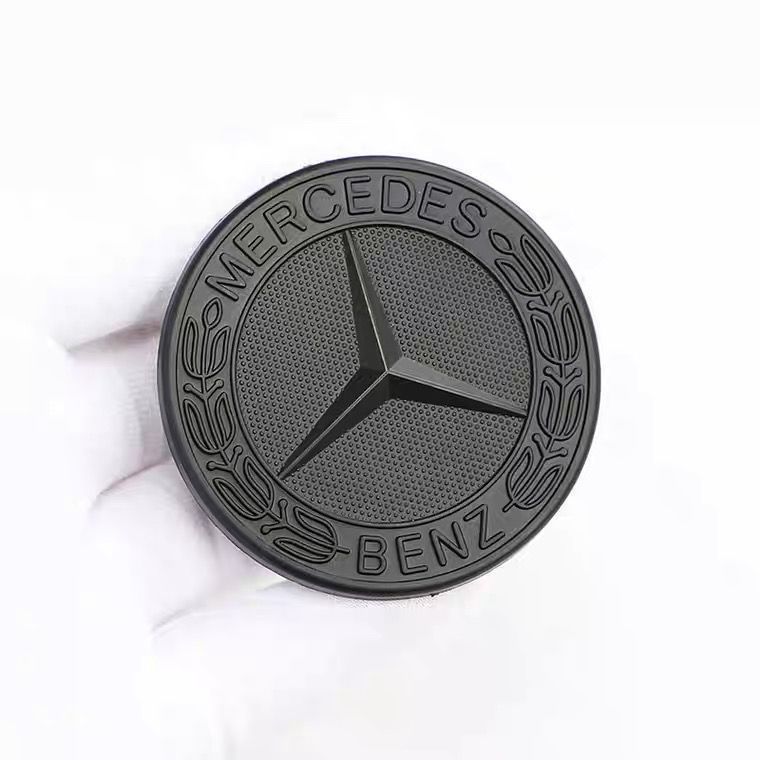 Mercedes-Benz Car Logo, Hood Emblem, A/B Class, Cla Class, Gle Class, S Class, C Class, Vito V260 Modified Black Front Flat Emblem