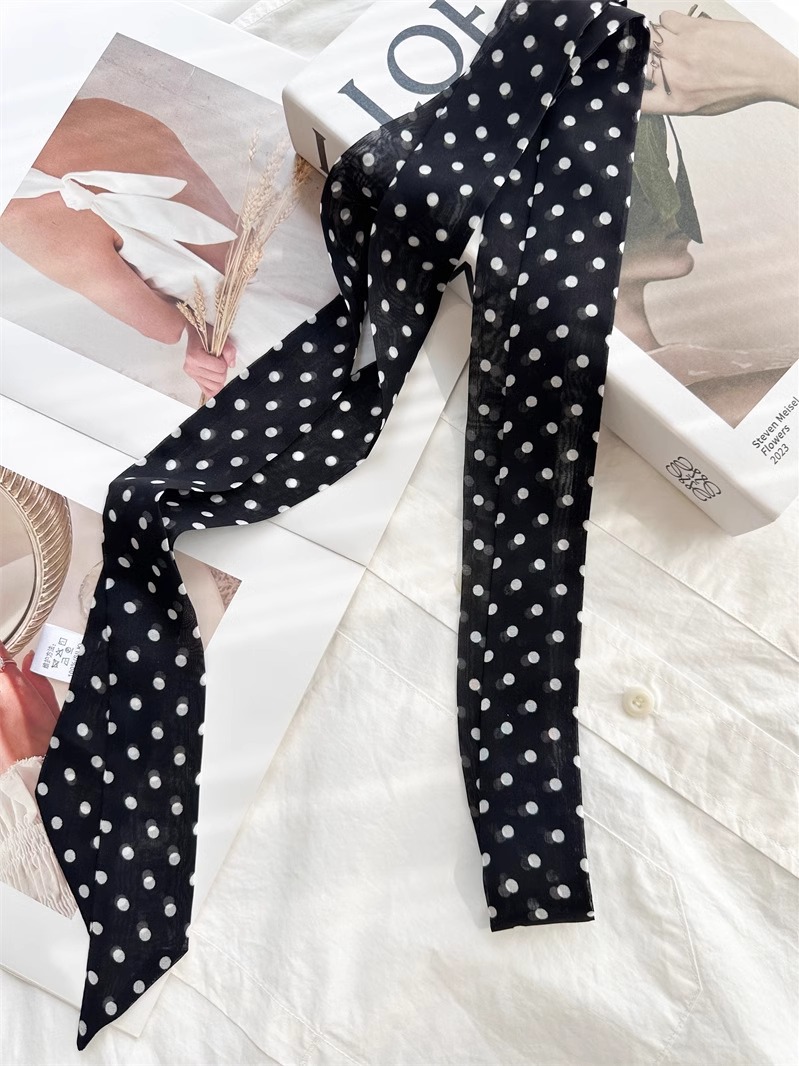 Cinta de seda 100% morera, punto de onda, cinta estrecha, cinta para el cabello de seda, cinta para el cuello de primavera y verano, bufanda de seda de alta calidad, bufanda