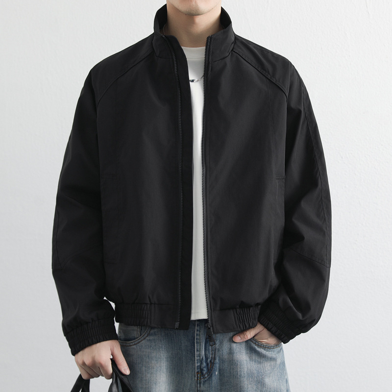Explosive Spring New Style Stand-Collar Jacket for Men, Loose and Simple Functional Style Flight Jacket, Versatile Casual Outerwear for Cross-Border Sales
