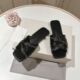 Summer 2025 Leather Square Head Handmade Beaded Flat Bottom Open Toe Cross Belt All-match Fashion Beach Slippers