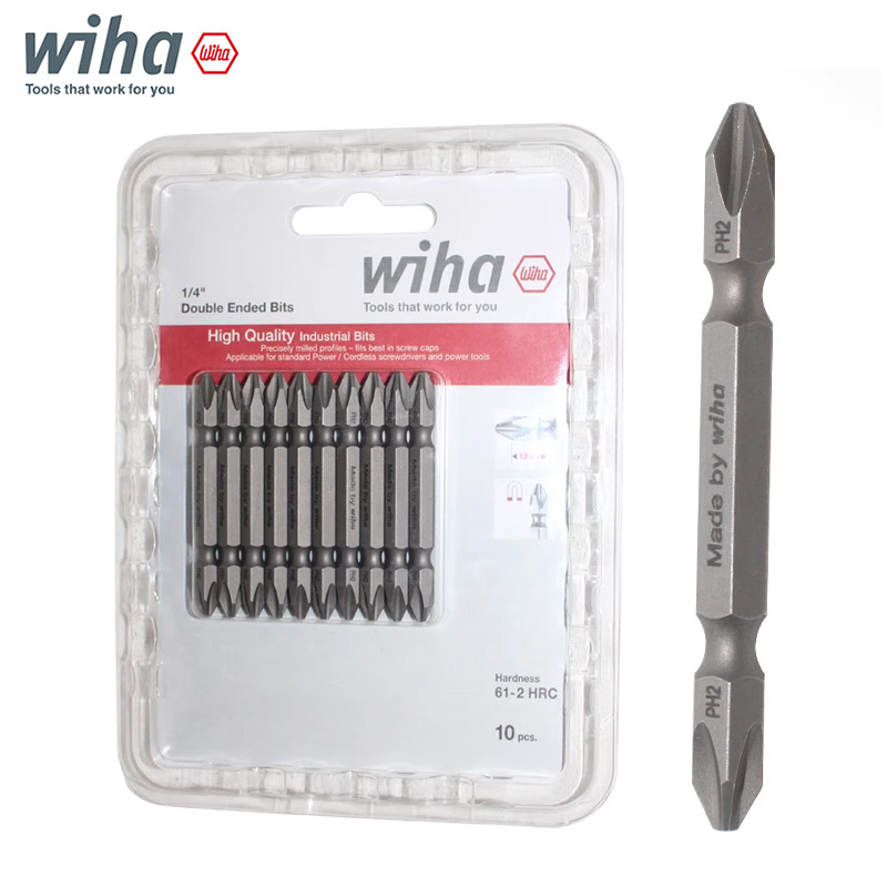德国wiha威汉批头十字强磁手电钻批头电动螺丝双头批加长防滑套装