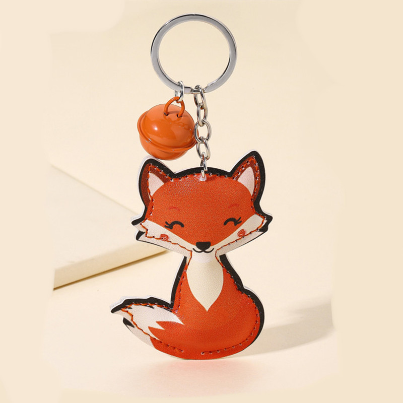 European and American Foreign trade PU cotton Bell Fox ornaments bag pendant cartoon animal car keychain accessories